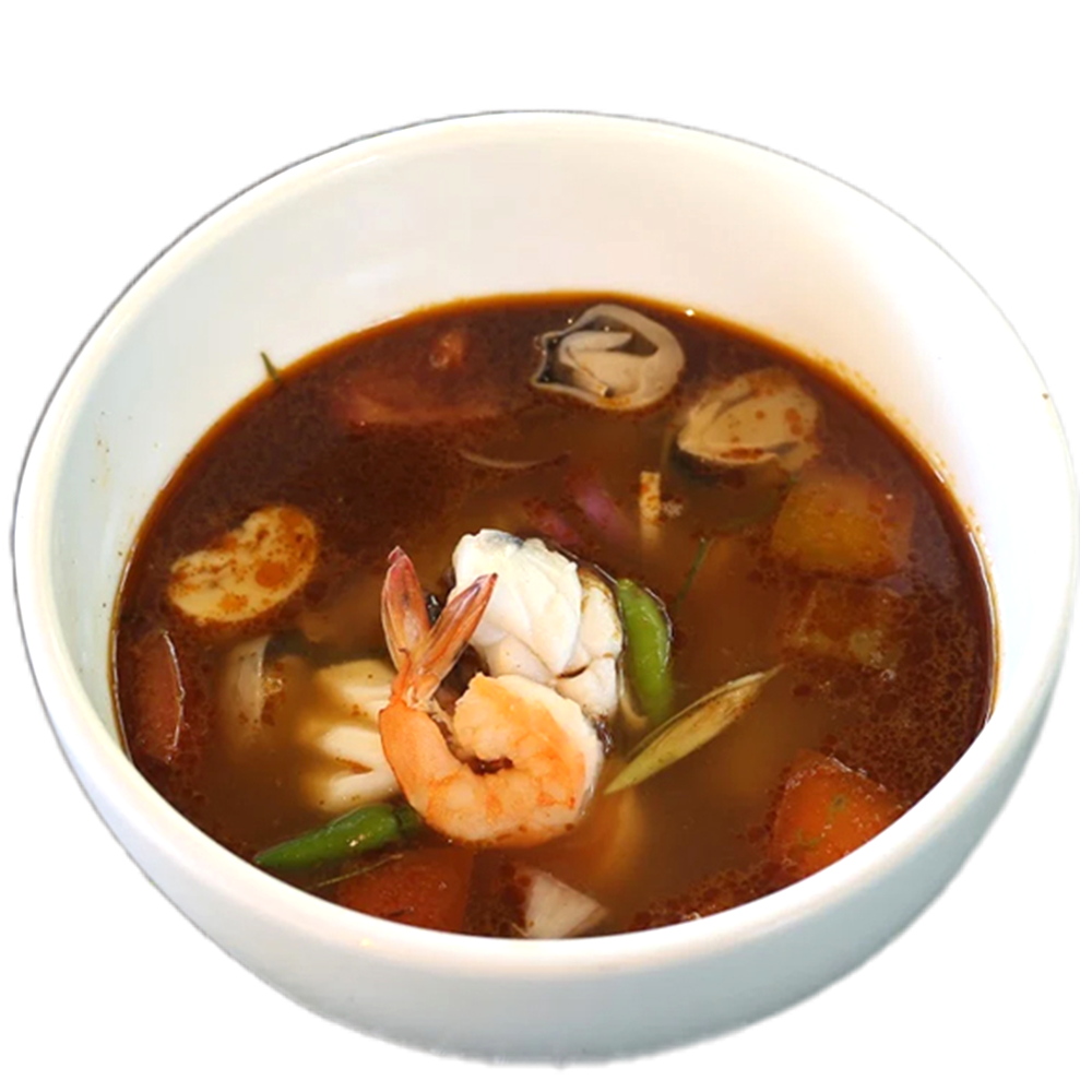 Seafood Tomyum Soup (served with rice)<br>冬阴功汤配米饭